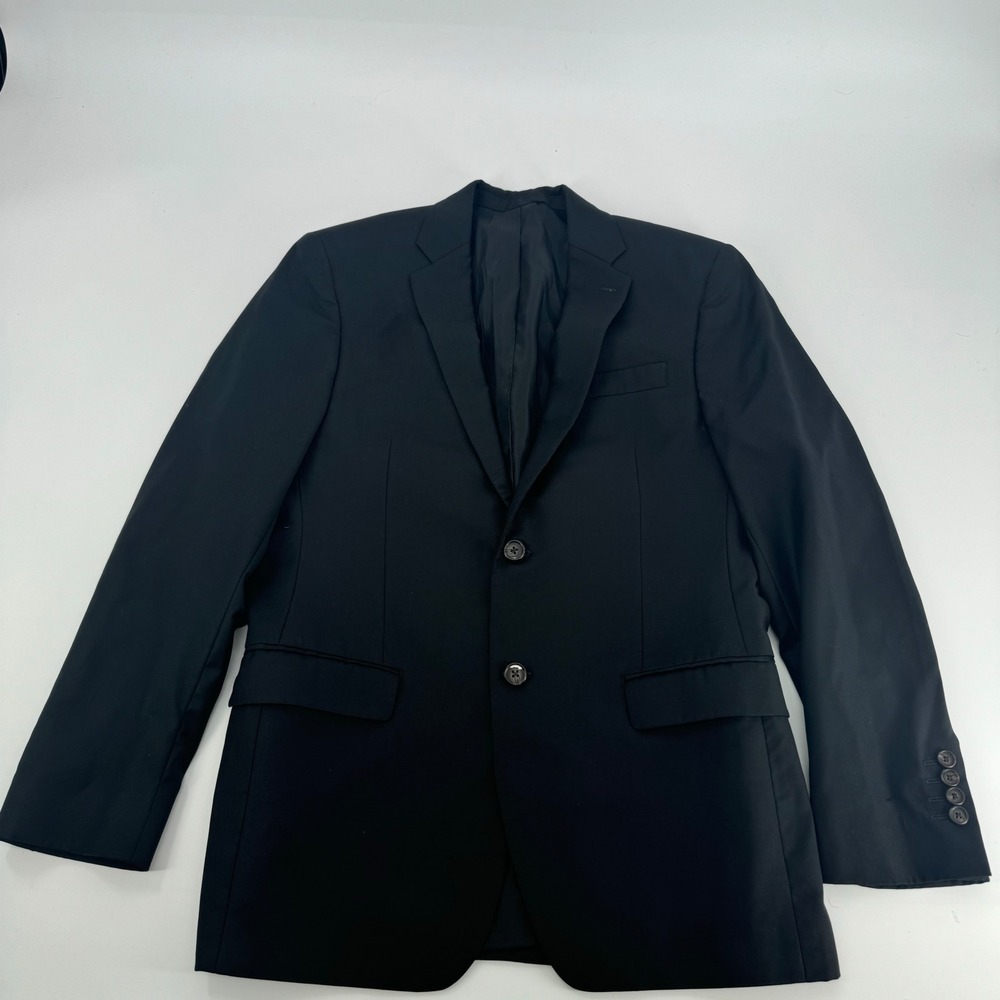 Ralph Lauren Mens Black Wool Two Button Blazer‎ Jacket Size 40R